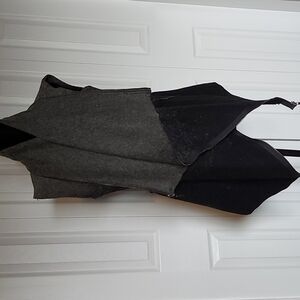 Spanner Grey Black Wool Blend Open Vest